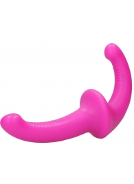 Розовый безремневой страпон Silicone Strapless Strapon - Shots Media BV - купить с доставкой в Таганроге
