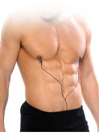 Черные электрические зажимы для сосков Shock Therapy Nipple Clamps - Pipedream - купить с доставкой в Таганроге