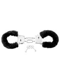 Меховые чёрные наручники Beginner s Furry Cuffs - Pipedream - купить с доставкой в Таганроге