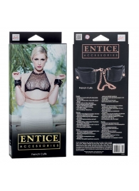 Черные мягкие наручники Entice French Cuffs с цепью - California Exotic Novelties - купить с доставкой в Таганроге