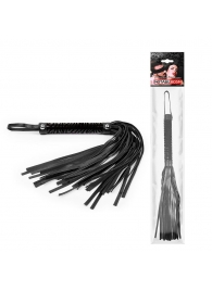 Черная гладкая плеть-флоггер с ручкой - 40 см. - Notabu - купить с доставкой в Таганроге