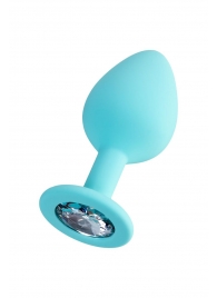 Мятная анальная втулка Brilliant с прозрачным кристаллом - 8 см. - ToyFa - купить с доставкой в Таганроге Мятная анальная втулка Brilliant с прозрачным кристаллом - 8 см. - ToyFa - купить с доставкой в Таганроге