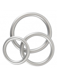 Набор из 3 эрекционных колец под металл Metallic Silicone Cock Ring Set - Orion - в Таганроге купить с доставкой