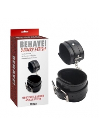 Черные оковы на ноги Obey Me Leather Ankle Cuffs - Chisa - купить с доставкой в Таганроге