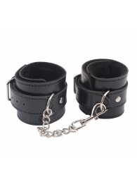 Черные оковы на ноги Obey Me Leather Ankle Cuffs - Chisa - купить с доставкой в Таганроге