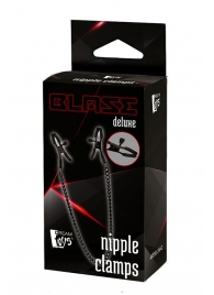 Черные зажимы на соски на цепочке BLAZE DELUXE NIPPLE CLAMPS - Dream Toys - купить с доставкой в Таганроге