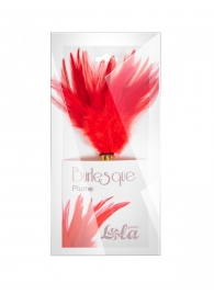 Красный перьевой тиклер Plume - 23 см. - Lola Lingerie - купить с доставкой в Таганроге