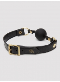 Черный кляп-шар Bound to You Faux Leather Ball Gag - Fifty Shades of Grey - купить с доставкой в Таганроге