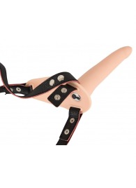 Телесный поясной страпон с вибрацией Vibrating Strap-On - 15,7 см. - Orion - купить с доставкой в Таганроге