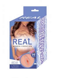 Телесный вибромастурбатор-вагина Real Women Vibration - Real - в Таганроге купить с доставкой