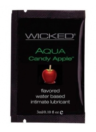 Лубрикант с ароматом сахарного яблока WICKED AQUA Candy Apple - 3 мл. - Wicked - купить с доставкой в Таганроге