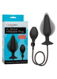 Черная расширяющаяся анальная пробка XL Silicone Inflatable Plug - 16 см. - California Exotic Novelties