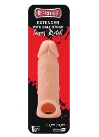 Телесная насадка EXTENDER WITH BALL STRAP 5.5 - 14 см. - Dream Toys - в Таганроге купить с доставкой