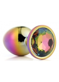 Голографическая анальная втулка с радужным кристаллом - 7,1 см. - Dream Toys - купить с доставкой в Таганроге