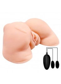 Телесная вибровагина Julie с 2 рабочими отверстиями - Baile - в Таганроге купить с доставкой