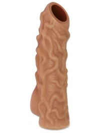 Телесная насадка с венками и открытой головкой Nude Sleeve M - 12 см. - KOKOS - в Таганроге купить с доставкой