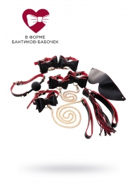 Черно-красный бондажный набор Bow-tie - ToyFa - купить с доставкой в Таганроге Черно-красный бондажный набор Bow-tie - ToyFa - купить с доставкой в Таганроге