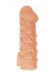 Телесная закрытая насадка с пучками шишечек Cock Sleeve Size S - 13,8 см. - KOKOS - в Таганроге купить с доставкой