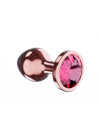 Пробка цвета розового золота с малиновым кристаллом Diamond Ruby Shine S - 7,2 см. - Lola Games - купить с доставкой в Таганроге