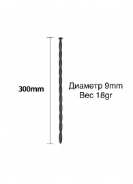 Черный уретральный силиконовый стимулятор - 30 см. - Rubber Tech Ltd - купить с доставкой в Таганроге