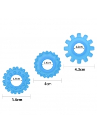 Набор из 3 голубых, светящихся в темноте эрекционных колец Lumino Play - Lovetoy - в Таганроге купить с доставкой