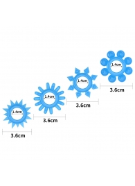 Набор из 4 голубых, светящихся в темноте эрекционных колец Lumino Play - Lovetoy - в Таганроге купить с доставкой