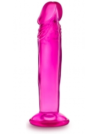 Розовый анальный фаллоимитатор Sweet N Small 6 Inch Dildo With Suction Cup - 16,5 см. - Blush Novelties