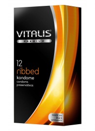 Ребристые презервативы VITALIS PREMIUM ribbed - 12 шт. - Vitalis - купить с доставкой в Таганроге