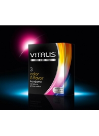 Цветные ароматизированные презервативы VITALIS PREMIUM color   flavor - 3 шт. - Vitalis - купить с доставкой в Таганроге