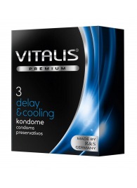 Презервативы VITALIS PREMIUM delay   cooling с охлаждающим эффектом - 3 шт. - Vitalis - купить с доставкой в Таганроге