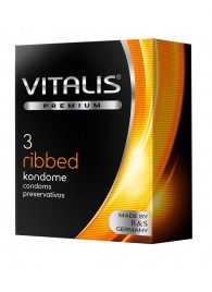Ребристые презервативы VITALIS PREMIUM ribbed - 3 шт. - Vitalis - купить с доставкой в Таганроге