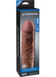 Коричневая насадка Mega 2  Extension - 20,3 см. - Pipedream - в Таганроге купить с доставкой