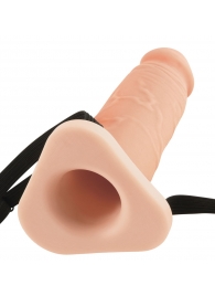 Телесный реалистичный фаллоимитатор с полостью Silicone Hollow Extension - 20 см. - Pipedream - купить с доставкой в Таганроге