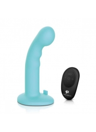 Голубая изогнутая насадка 6in Remote Control Ripple P-Spot G-Spot на черных трусиках - 16 см. - Pegasus - купить с доставкой в Таганроге