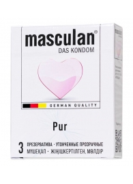 Супертонкие презервативы Masculan Pur - 3 шт. - Masculan - купить с доставкой в Таганроге