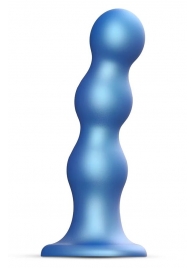 Голубая насадка Strap-On-Me Dildo Plug Balls size S - Strap-on-me - купить с доставкой в Таганроге