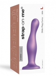 Фиолетовая насадка Strap-On-Me Dildo Plug Curvy size L - Strap-on-me - купить с доставкой в Таганроге