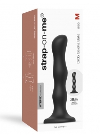 Черная насадка Strap-On-Me Dildo Geisha Balls size M - Strap-on-me купить в Таганроге с доставкой в Orgasmix.ru Черная насадка Strap-On-Me Dildo Geisha Balls size M - Strap-on-me - купить с доставкой в Таганроге