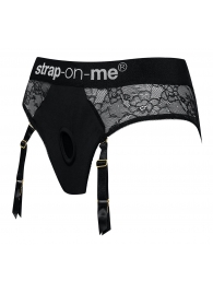 Черные трусики для насадок Diva Lingerie Harness - size S - Strap-on-me - купить с доставкой в Таганроге