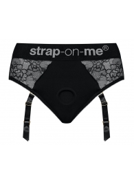 Черные трусики для насадок Diva Lingerie Harness - size M - Strap-on-me - купить с доставкой в Таганроге