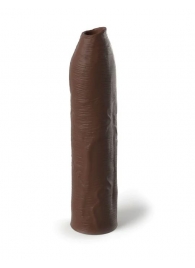 Коричневая насадка-удлинитель Uncut Silicone Penis Enhancer - 17,8 см. - Pipedream - в Таганроге купить с доставкой