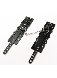 Узорчатые кожаные оковы с регулируемыми ремешками - Crazy Handmade - купить с доставкой в Таганроге