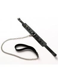 Черный ошейник с шипами и поводком - Crazy Handmade - купить с доставкой в Таганроге