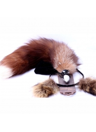 Игровой комплект: серебристая анальная пробка с пушистым хвостом и ободок-ушки - Crazy Handmade - купить с доставкой в Таганроге