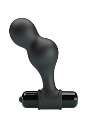 Черная анальная пробка с вибрацией Silicone Vibrating Anal Plug - 10 см. - Baile