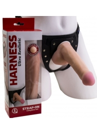 Страпон Harness из двух предметов: трусики с плугом и насадка-фаллос - 17 см. - LOVETOY (А-Полимер) - купить с доставкой в Таганроге