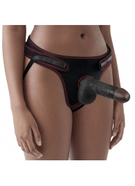 Женский темнокожий страпон Easy Strapon Set 7 Inch - 18 см. - Lovetoy - купить с доставкой в Таганроге