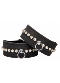 Черные поножи Diamond Studded Ankle Cuffs - Shots Media BV - купить с доставкой в Таганроге