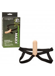 Телесный фаллопротез из силикона Extension with Harness - 15,75 см. - California Exotic Novelties - купить с доставкой в Таганроге