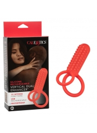 Красное эрекционное кольцо Silicone Rechargeable Vertical Dual Enhancer - California Exotic Novelties - в Таганроге купить с доставкой